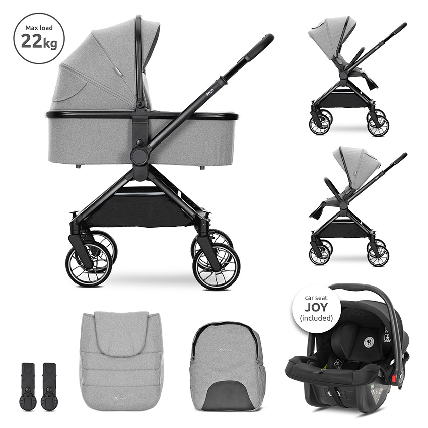 Д.КОЛИЧКА REYA 3in1 GREY с реверсивна дръжка