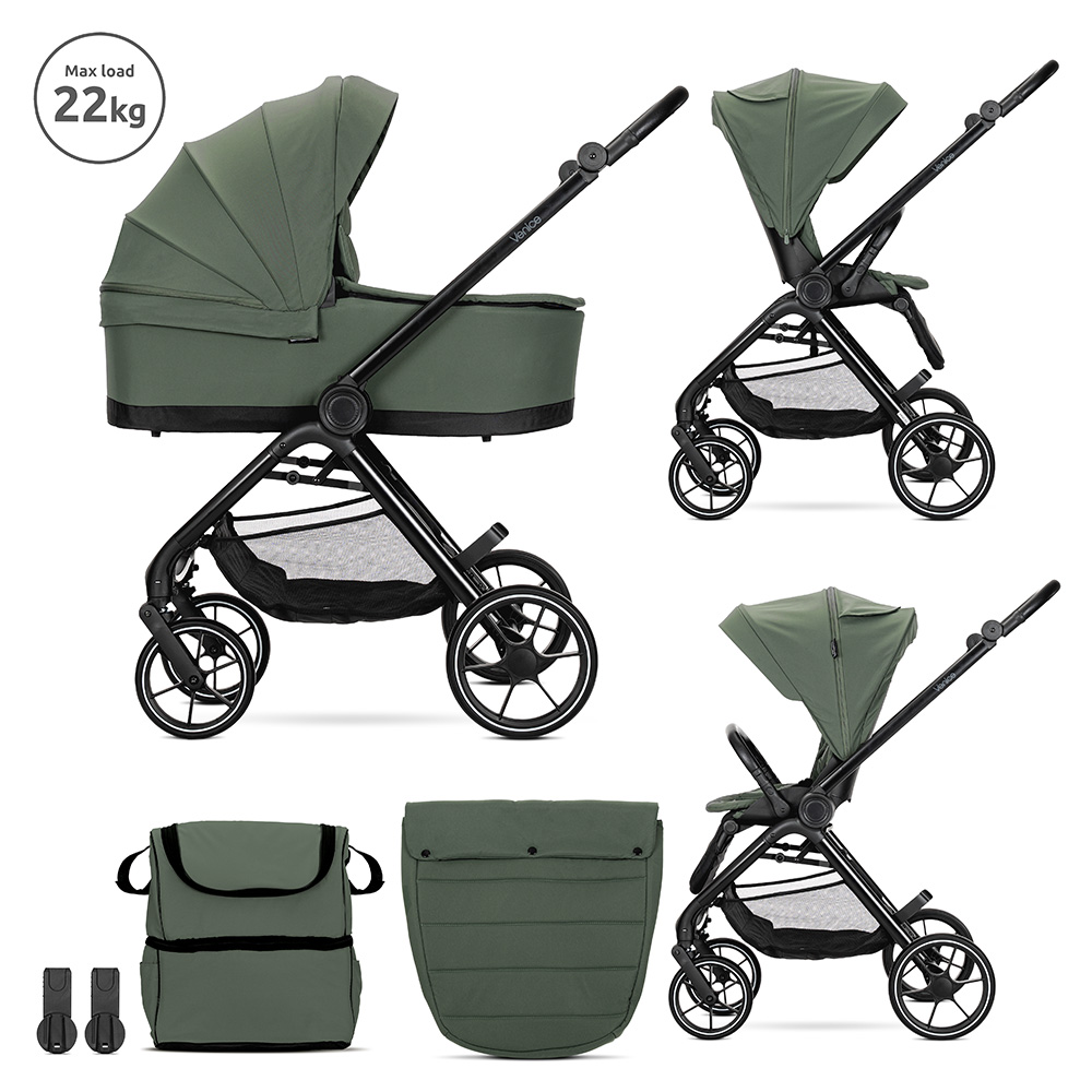 Д.КОЛИЧКА VENICE GREEN 2в1 до 22 кг с кош за новор