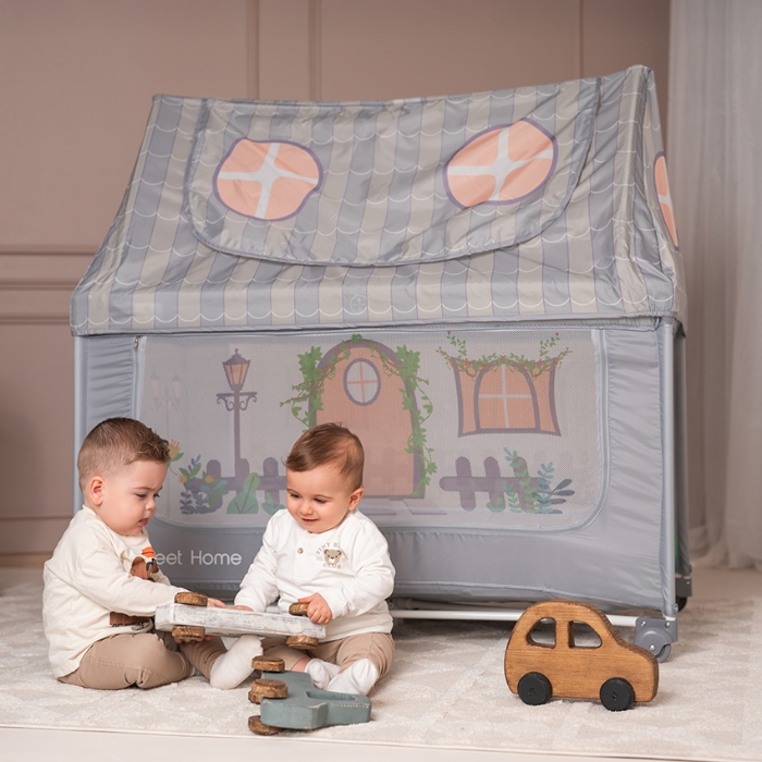 Picture of Baby cot SWEET HOME 2 layers with roof