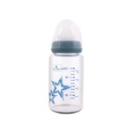 Glass Feeding Bottle with anti-colic nipple 120 ml.