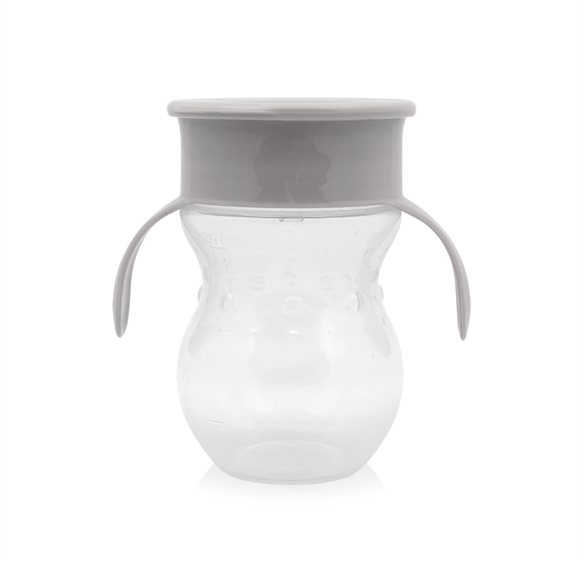 ЧАША НЕРАЗЛИВАЩА 360 ГРАДУСА СИВА 270ml с дръжки