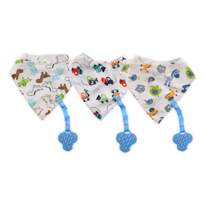 Picture of Bib BANDANA with teether + ribbon