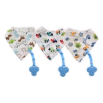 Bib BANDANA with teether + ribbon