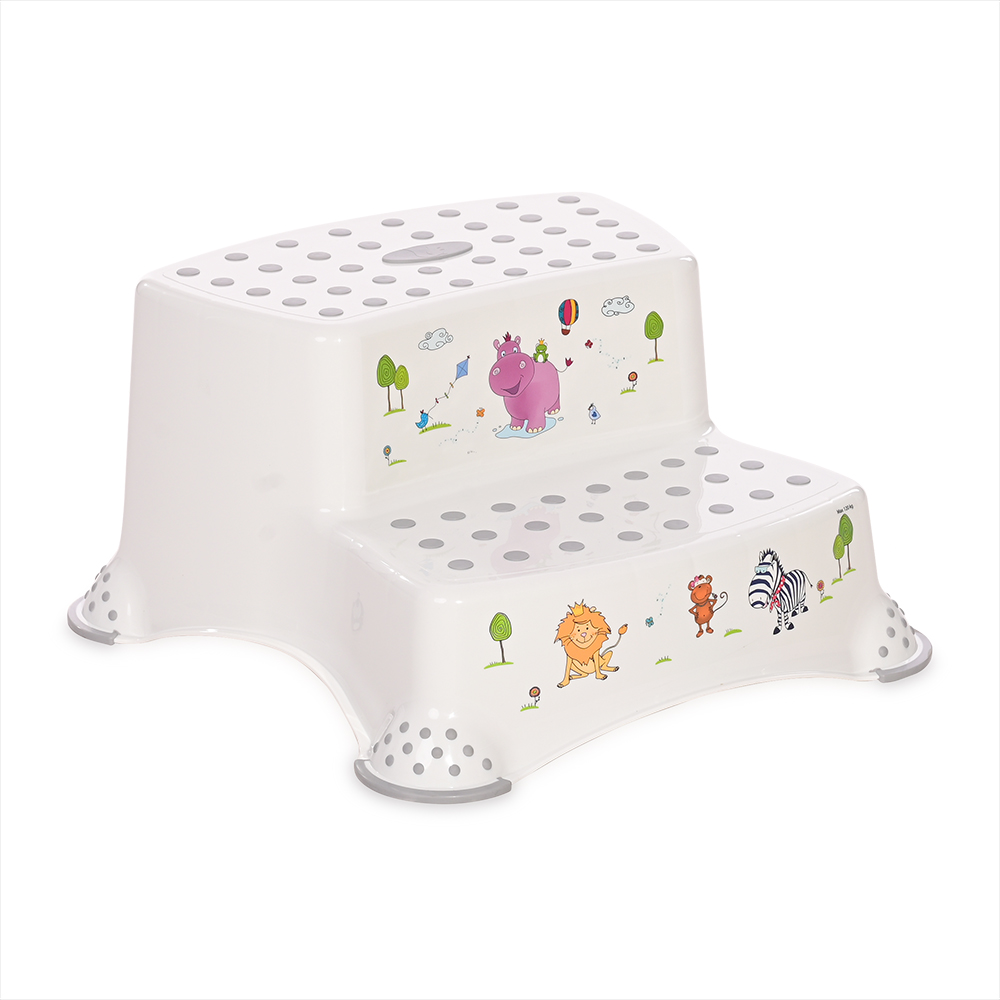 ДВОЙНО СТЪПАЛО ЗА БАНЯ HIPPO WHITE-GREY S