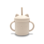 Silicone cup with handles and straw