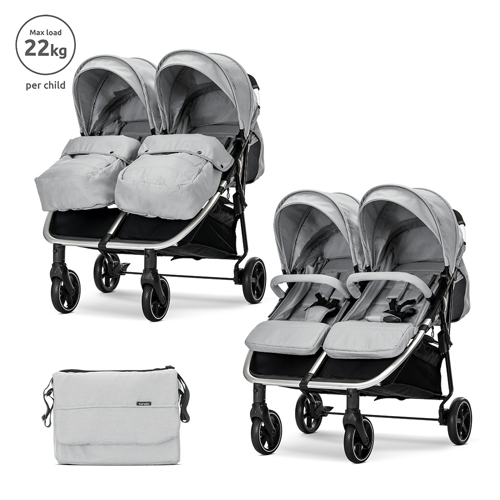 Д.КОЛИЧКА DUO GREY до 22 кг за близнаци