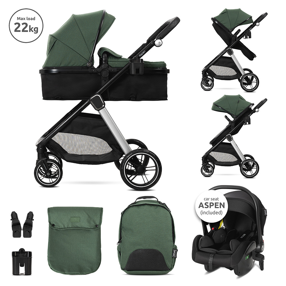 Д.КОЛИЧКА ASPEN GREEN 3в1 до 22кг с трансформираща