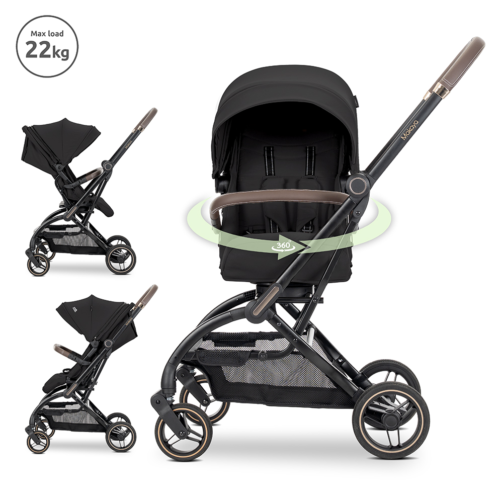 Д.КОЛИЧКА MAKAYA BLACK ДО 22 КГ С РОТАЦИЯ 360